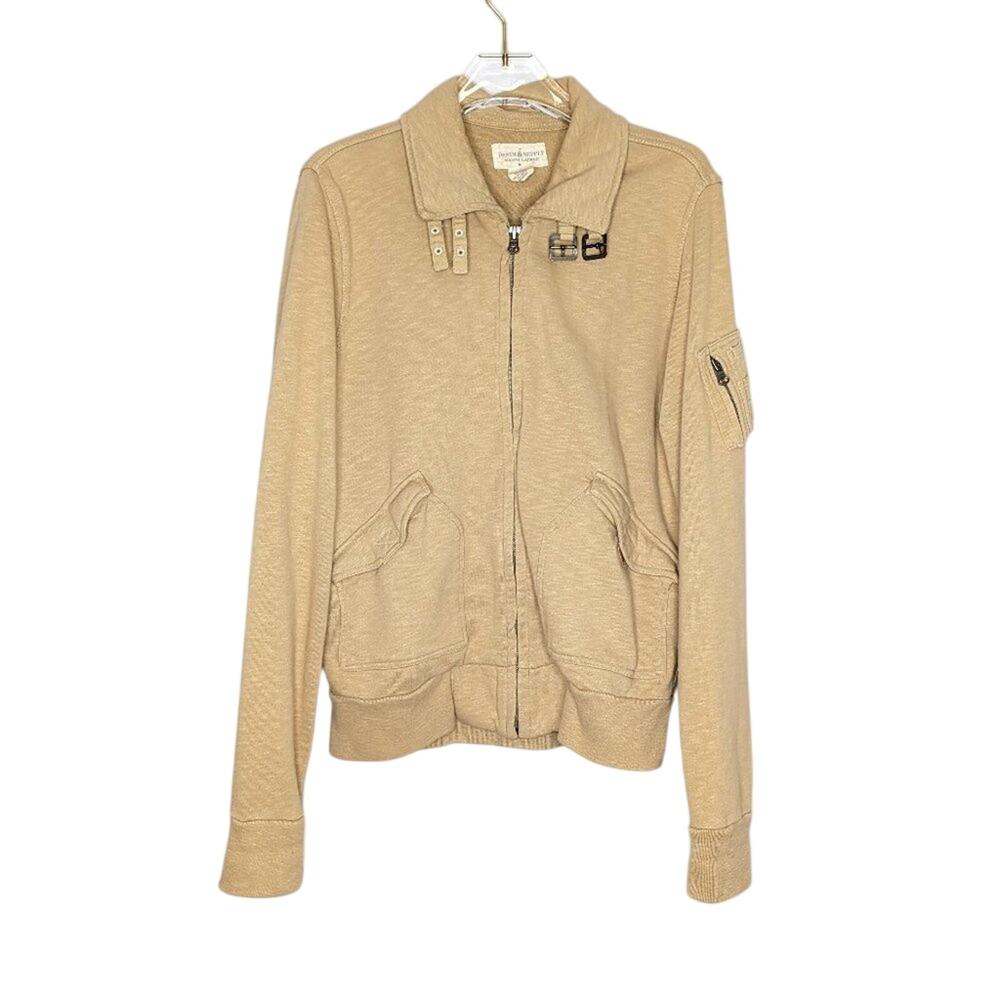 Denim & Supply Ralph Lauren Tan Full Zip Jacket Long Sleeve Pockets Size L